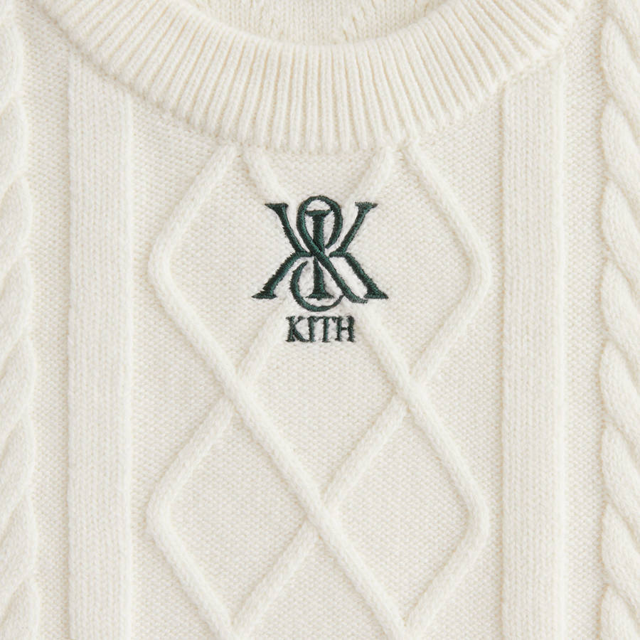 White Women Kith Mulberry Cable Knit Crest Long Sleeve Sweaters | 1380-PWCMT