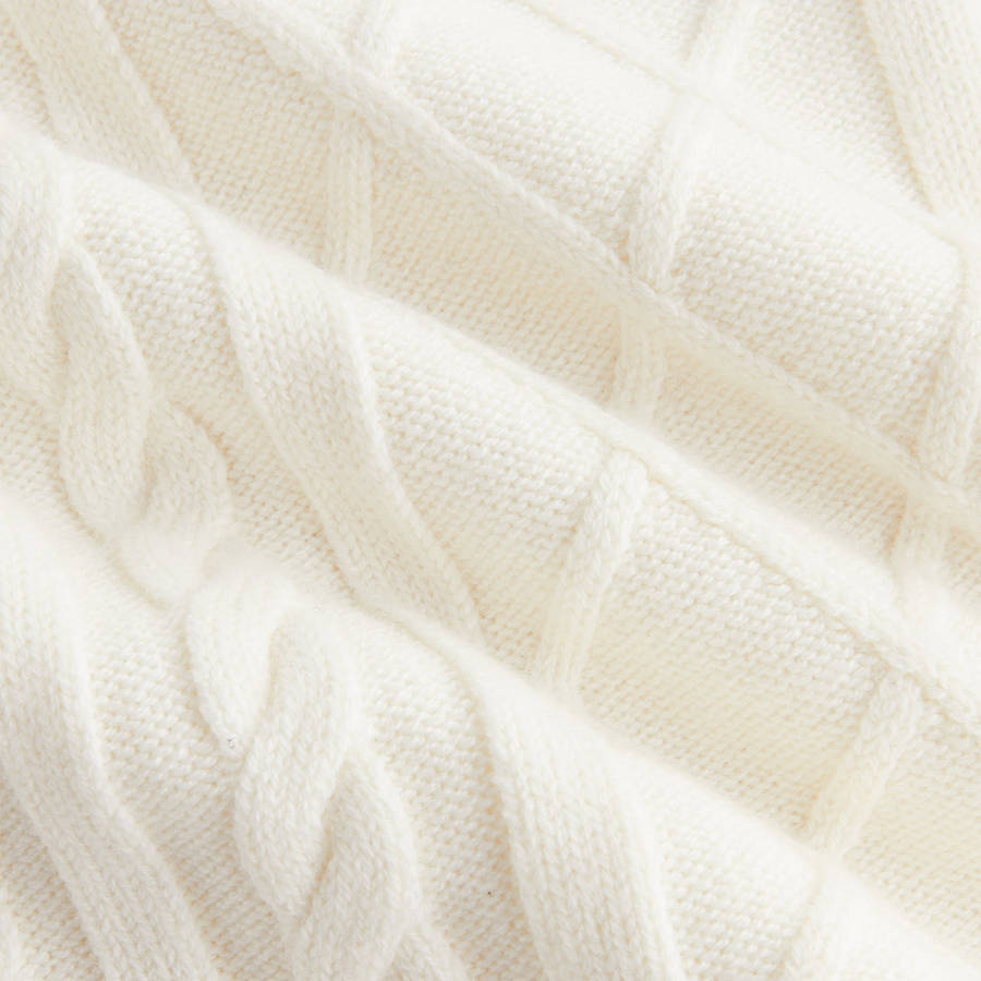 White Women Kith Mulberry Cable Knit Crest Long Sleeve Sweaters | 1380-PWCMT