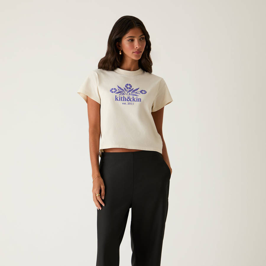 White Women Kith Mulberry and Kin Bellflower Vintage T-Shirt | 5297-XWHVL