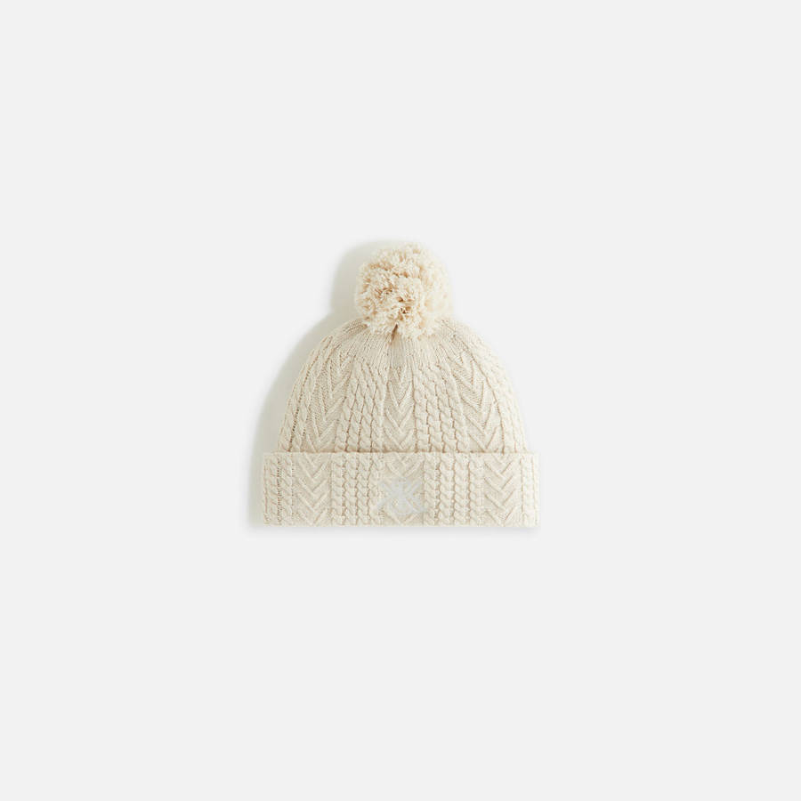 White Women Kith Pom Pom Beanie Headwear | 0125-DZBCE