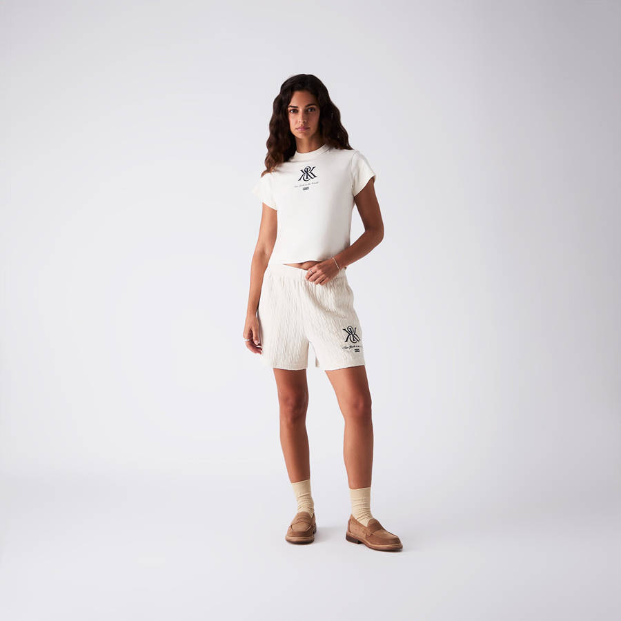 White Women Kith Rayne Crest Chenille Shorts | 7936-IBAQC
