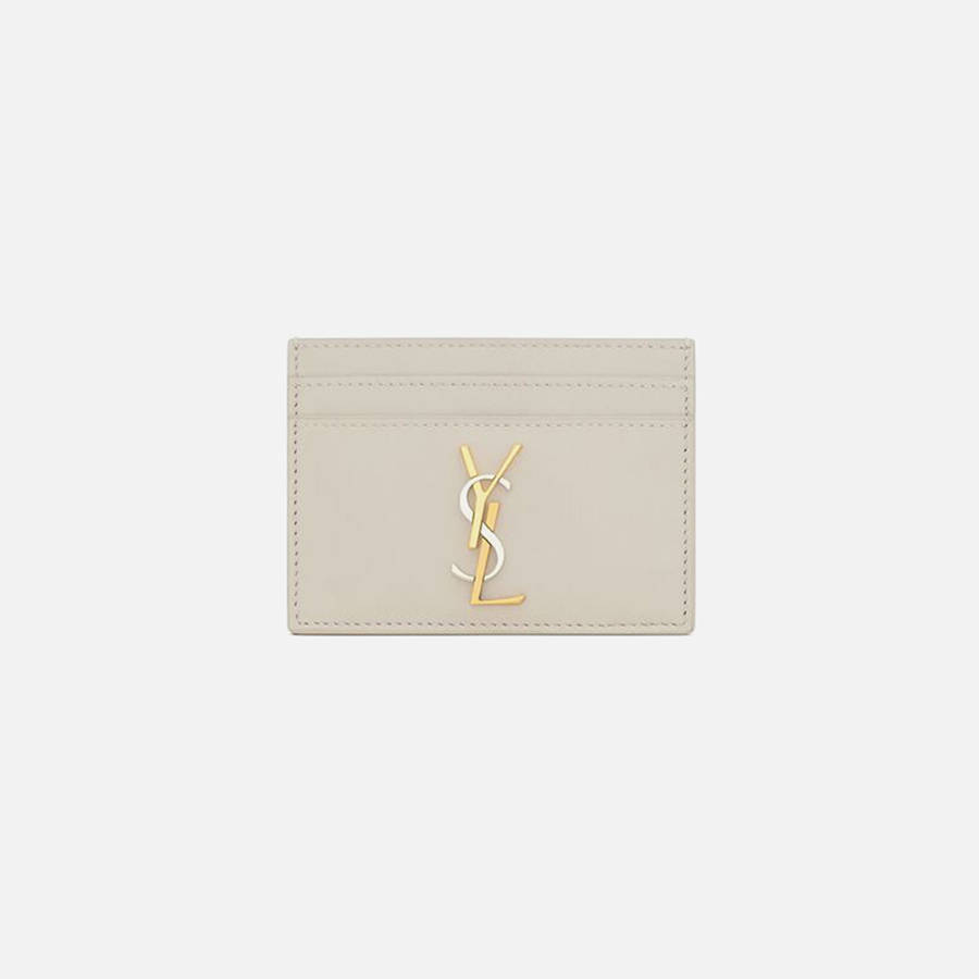 White Women Kith Saint Laurent Tricolor Cassandre Card Case Wallets | 7841-OUPER