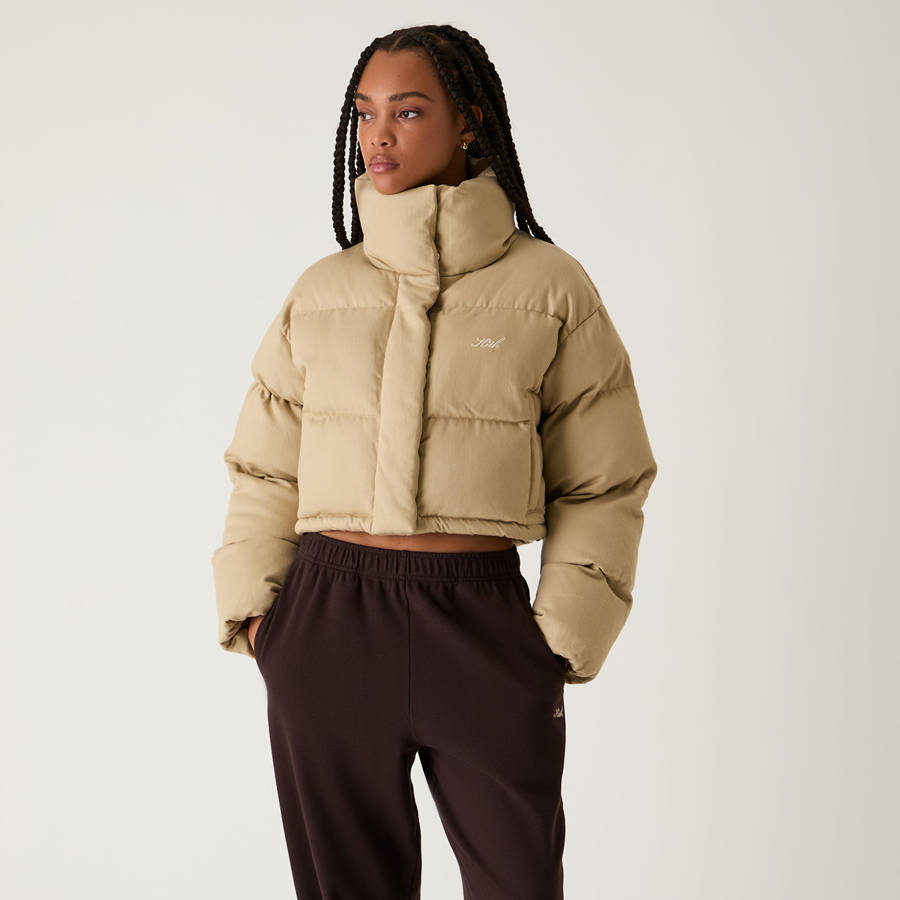 White Women Kith Shae Cropped Denim Puffers | 1329-QKNHI