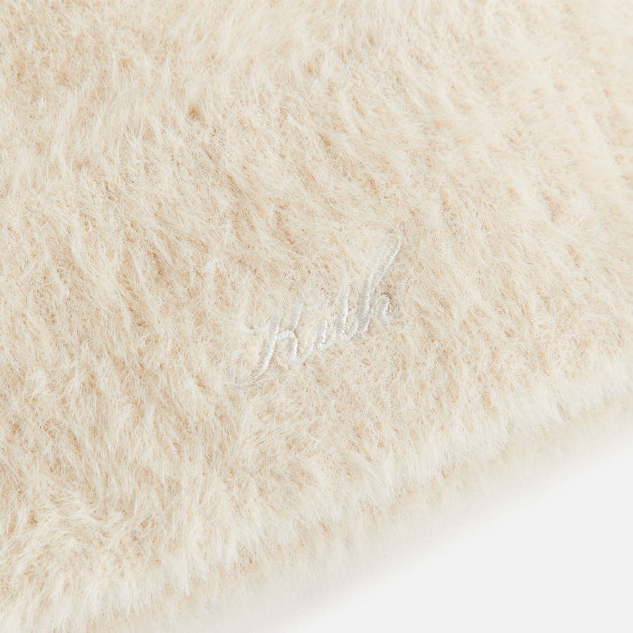 White Women Kith Shaggy Beanie Headwear | 9384-OPAKG
