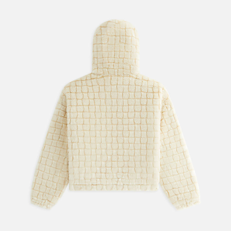 White Women Kith Toshi Checked Teddy Bomber Jackets | 9784-JPCBM