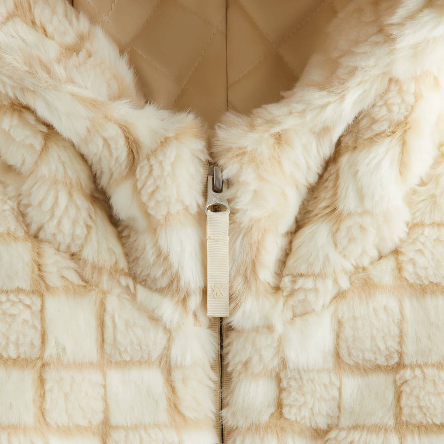 White Women Kith Toshi Checked Teddy Bomber Jackets | 9784-JPCBM