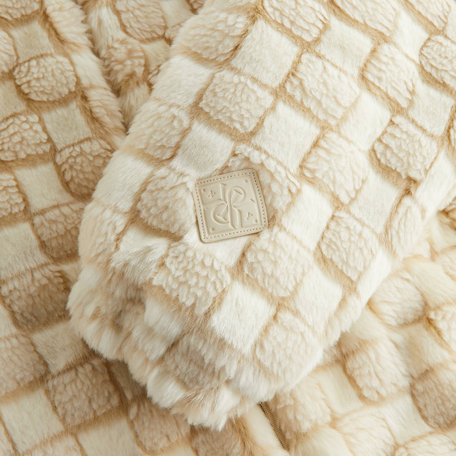 White Women Kith Toshi Checked Teddy Bomber Jackets | 9784-JPCBM