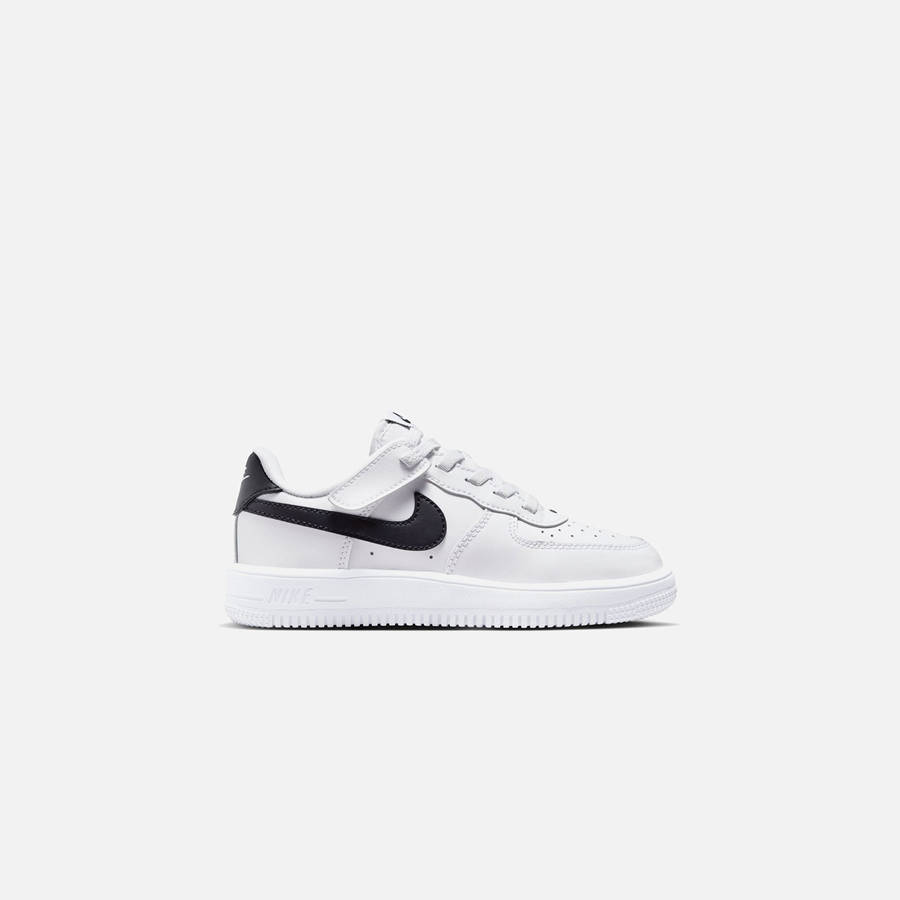 White / Black Kids' Kith Nike PS Force 1 Low Easyon Sneakers | 0956-FKWXT