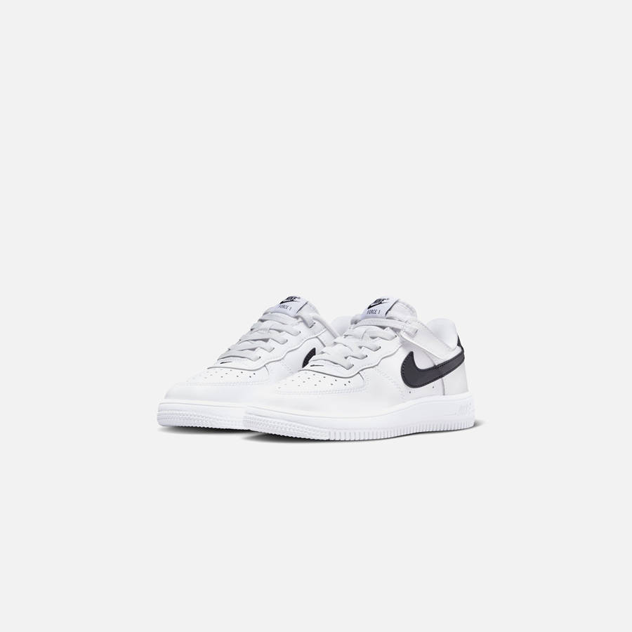 White / Black Kids' Kith Nike PS Force 1 Low Easyon Sneakers | 0956-FKWXT