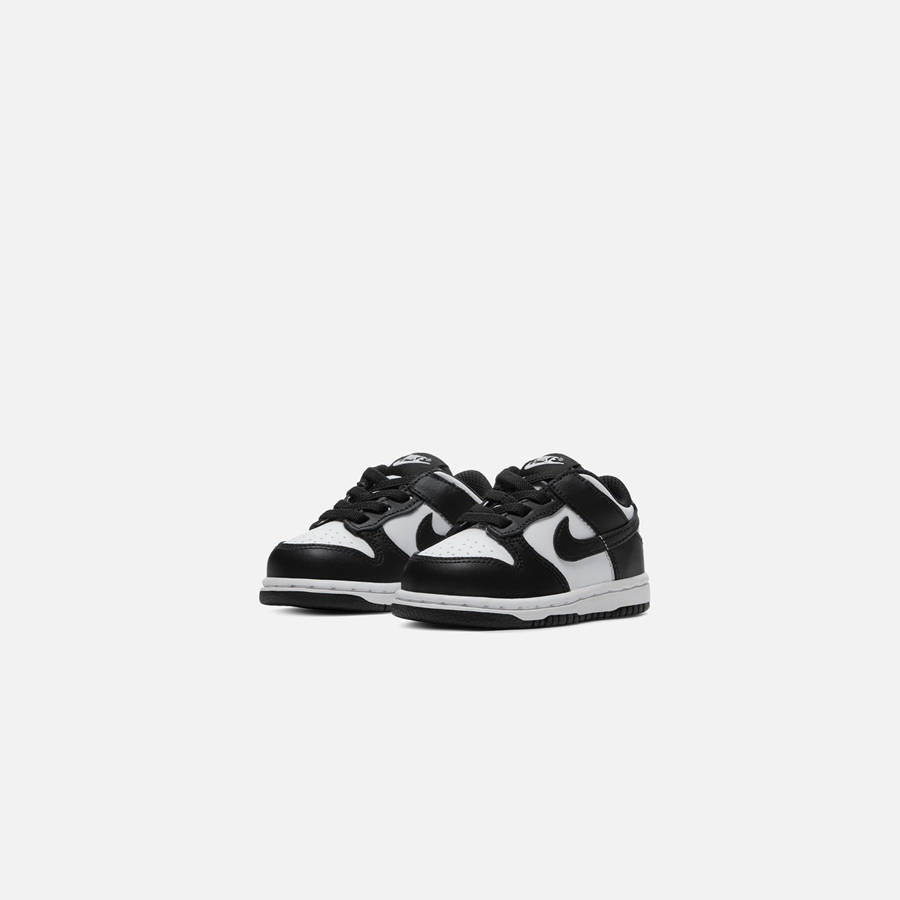 White / Black Kids' Kith Nike TD Dunk Low Sneakers | 4670-NTMFW