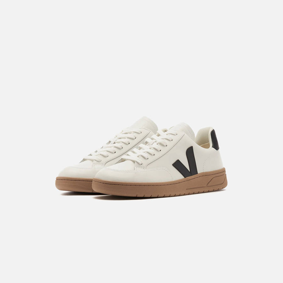 White / Black Men Kith Veja V-12 Sneakers | 0372-DACUR