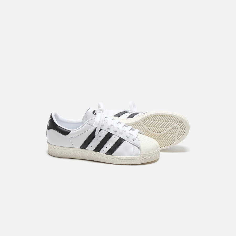 White / Black Men Kith adidas Originals Superstar 82 Sneakers | 7931-FSEKO