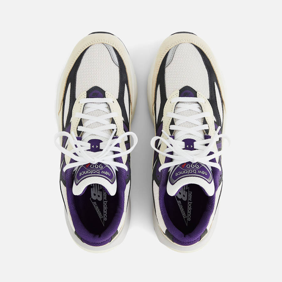 White / Black Purple Men Kith New Balance Made in USA 990v6 Sneakers | 9705-JMYDL