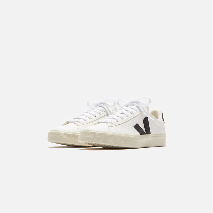White / Black Women Kith Veja WMNS Campo Sneakers | 3028-ENGIB