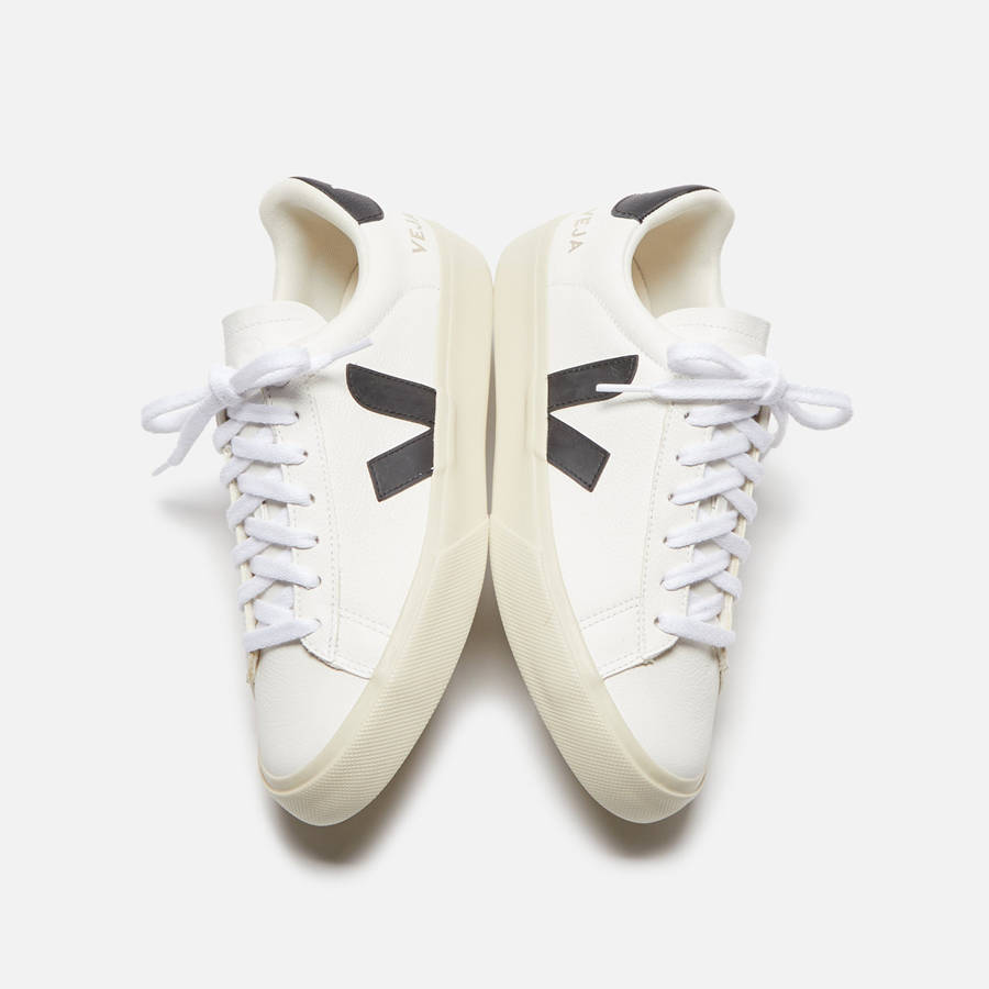 White / Black Women Kith Veja WMNS Campo Sneakers | 3028-ENGIB
