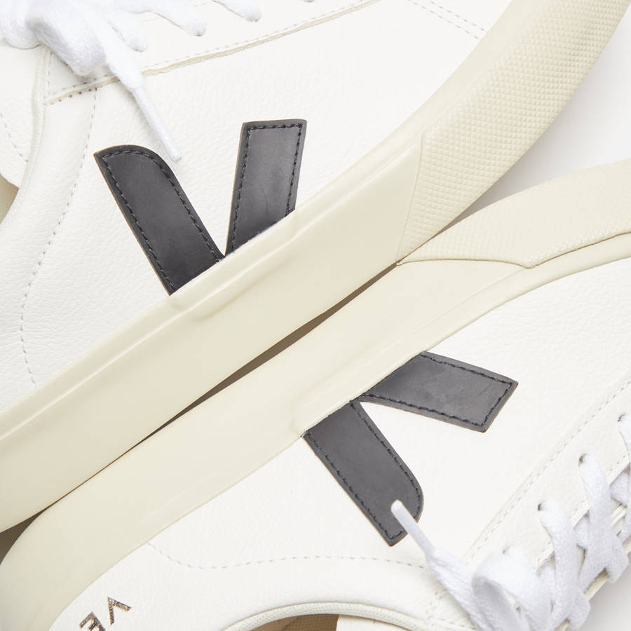 White / Black Women Kith Veja WMNS Campo Sneakers | 3028-ENGIB
