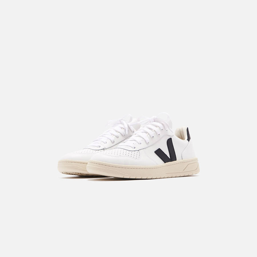 White / Black Women Kith Veja WMNS V-10 Sneakers | 9624-TOBHN