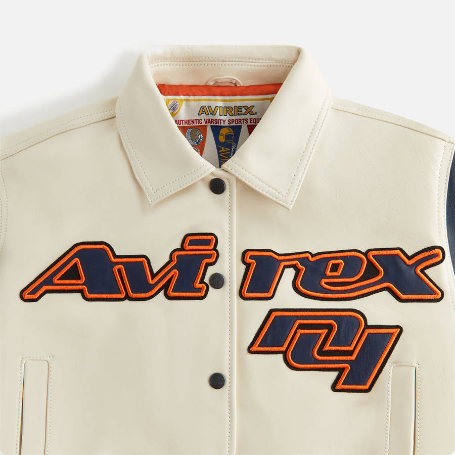 White / Black Women Kith and AVIREX for the New York Knicks Icon Jackets | 0423-ZIEFQ
