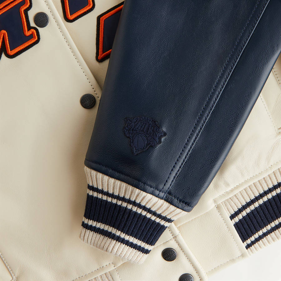 White / Black Women Kith and AVIREX for the New York Knicks Icon Jackets | 0423-ZIEFQ