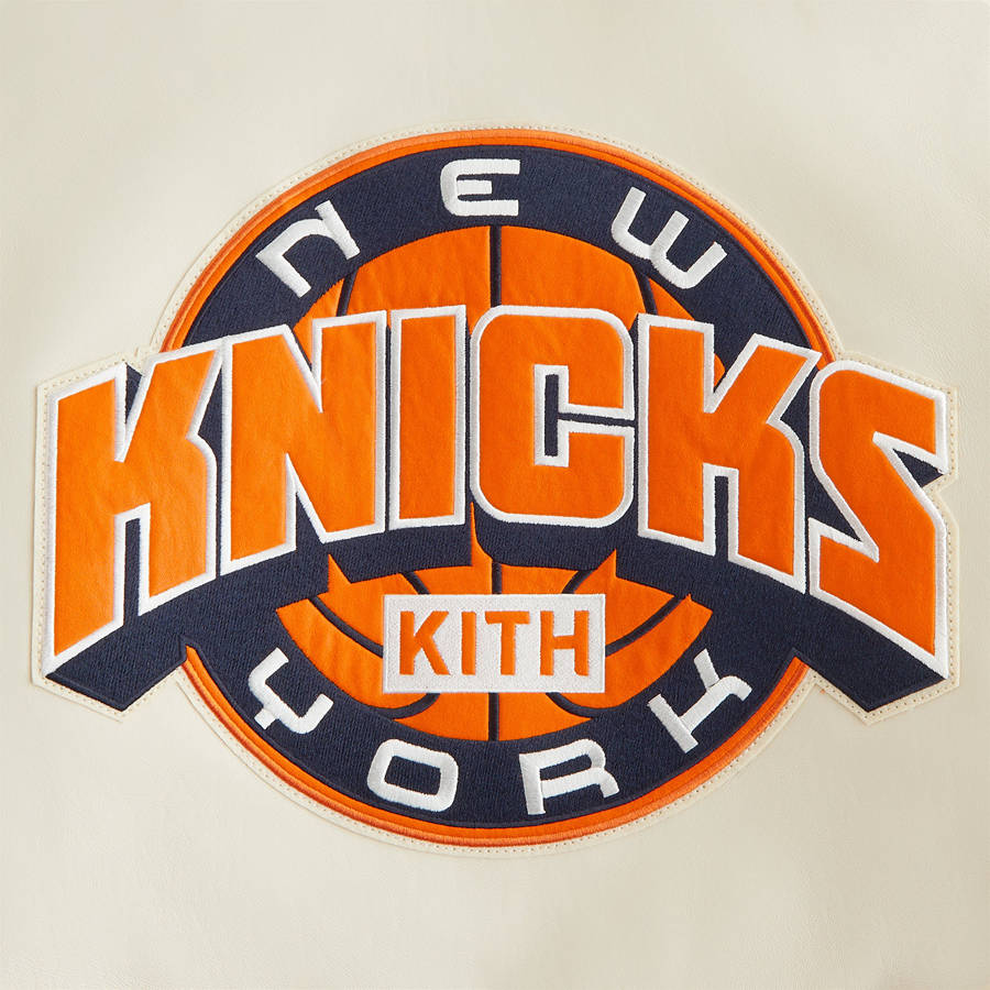 White / Black Women Kith and AVIREX for the New York Knicks Icon Jackets | 0423-ZIEFQ