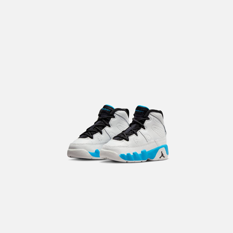 White / Black / Dark Blue Kids' Kith Jordan TD Air Jordan 9 Retro Sneakers | 9078-VQZSA