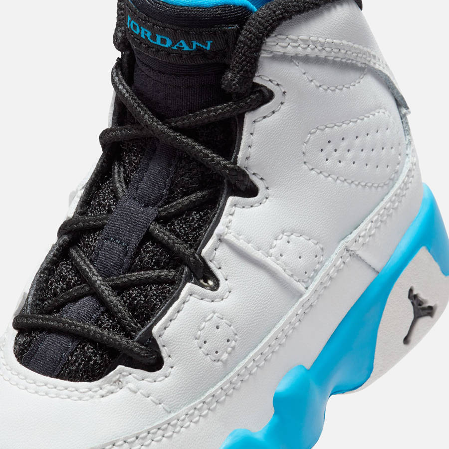 White / Black / Dark Blue Kids' Kith Jordan TD Air Jordan 9 Retro Sneakers | 9078-VQZSA