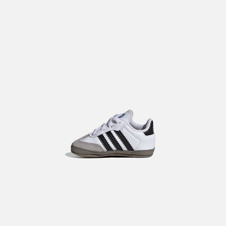 White / Black / Grey Kids' Kith adidas Samba Crib Sneakers | 5687-QXNDP