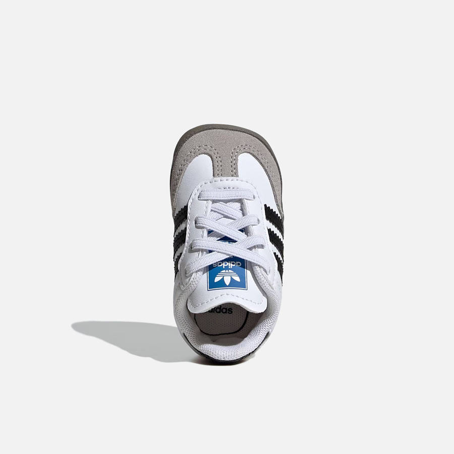 White / Black / Grey Kids' Kith adidas Samba Crib Sneakers | 5687-QXNDP