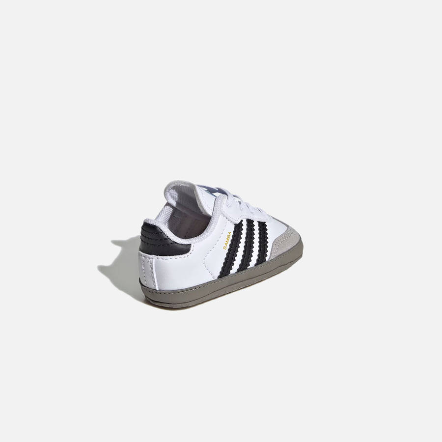 White / Black / Grey Kids' Kith adidas Samba Crib Sneakers | 5687-QXNDP