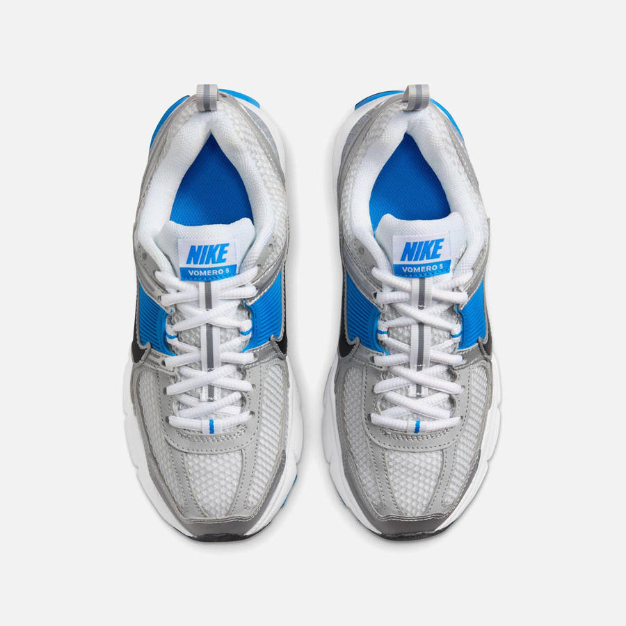 White / Black / Platinum / Blue Kids' Kith Nike GS Vomero 5 Sneakers | 9548-VSIDQ