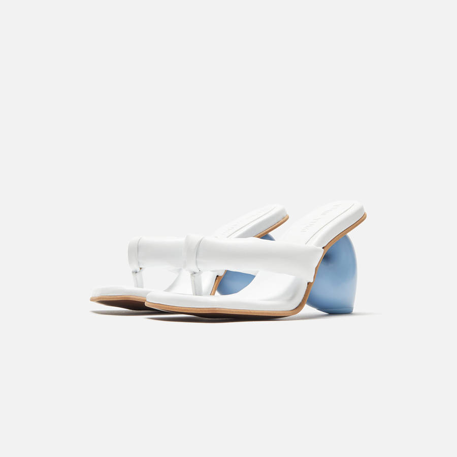 White / Blue Women Kith Yume Yume Love Mule Heels | 3147-OUTDK