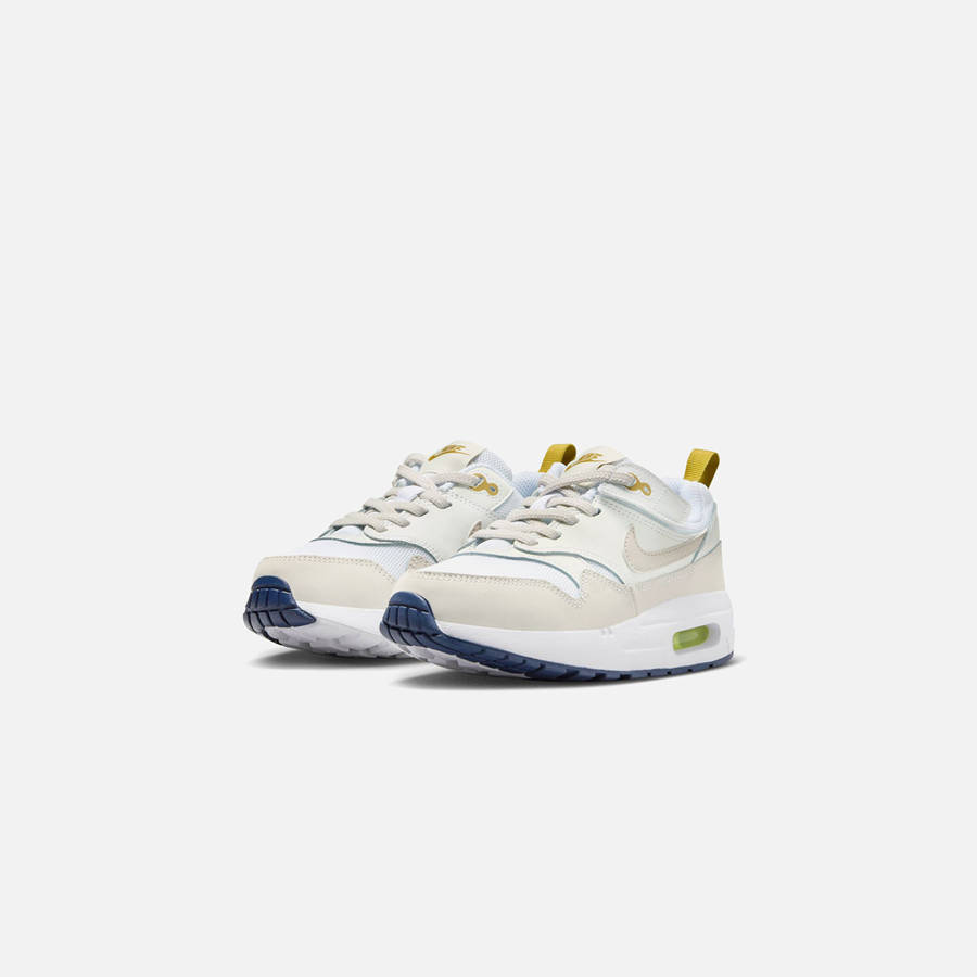 White / Brown Kids' Kith Nike Pre-School Air Max 1 Easyon Sneakers | 1032-DMWOG