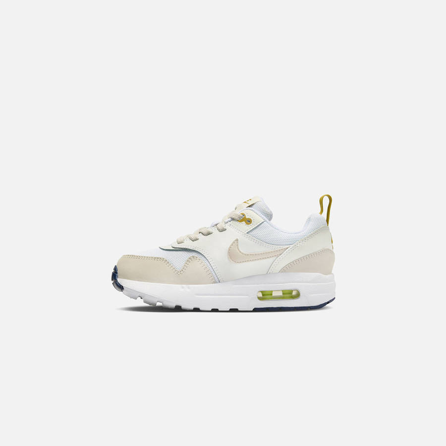 White / Brown Kids' Kith Nike Pre-School Air Max 1 Easyon Sneakers | 1032-DMWOG