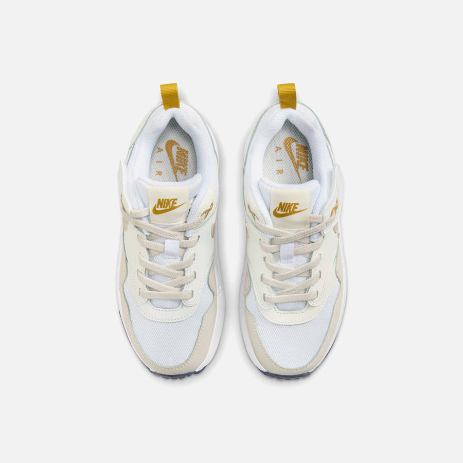 White / Brown Kids' Kith Nike Pre-School Air Max 1 Easyon Sneakers | 1032-DMWOG
