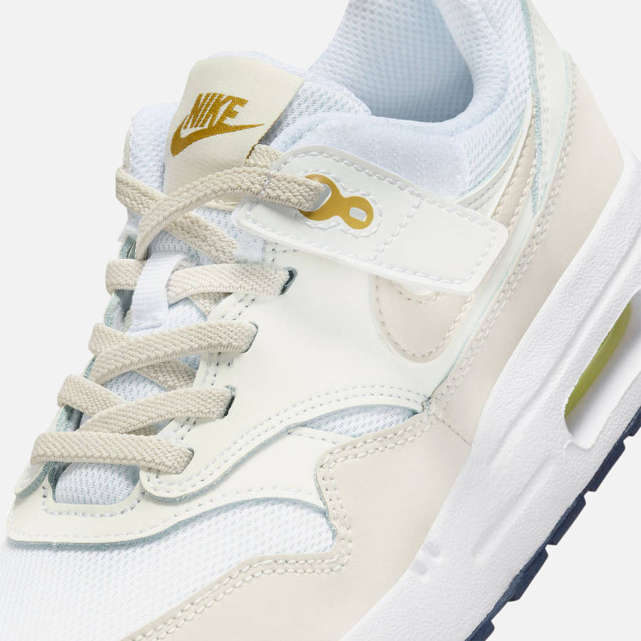 White / Brown Kids' Kith Nike Pre-School Air Max 1 Easyon Sneakers | 1032-DMWOG