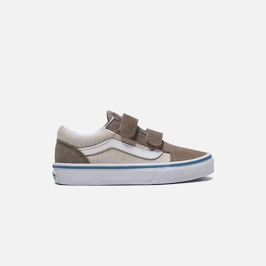 White / Brown Kids' Kith VANS PS Old Skool V Sneakers | 6249-PQBMC