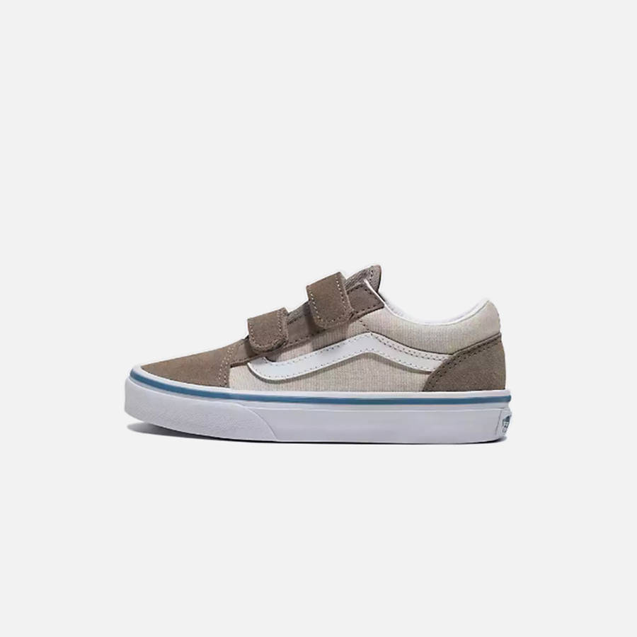 White / Brown Kids' Kith VANS PS Old Skool V Sneakers | 6249-PQBMC