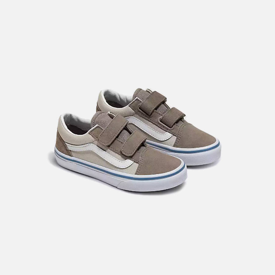 White / Brown Kids' Kith VANS PS Old Skool V Sneakers | 6249-PQBMC
