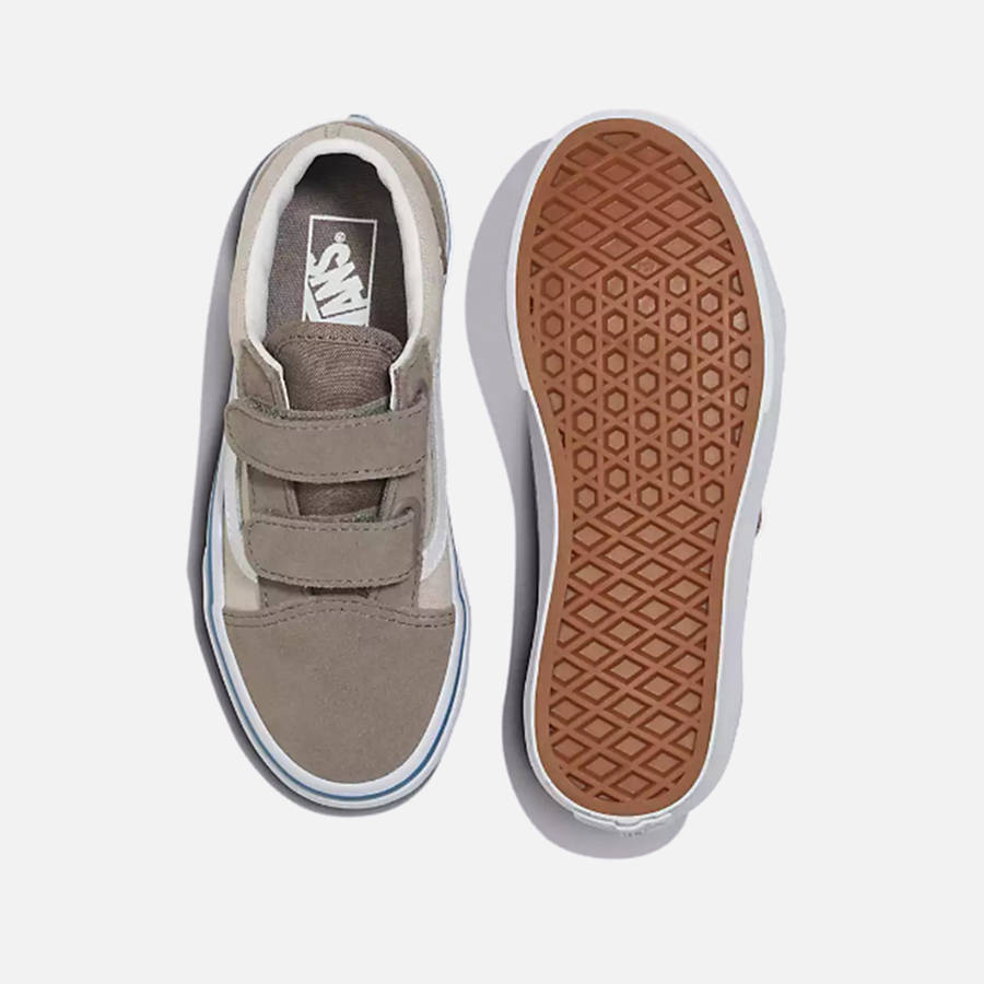 White / Brown Kids' Kith VANS PS Old Skool V Sneakers | 6249-PQBMC