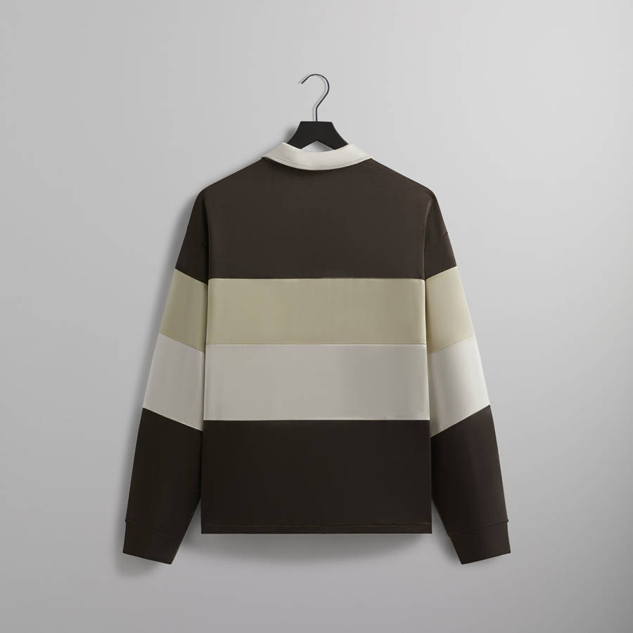 White / Brown Men Kith and Kin Washed Satin Weston Pullover Sweatshirts | 6275-YHCVN