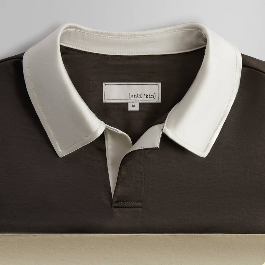 White / Brown Men Kith and Kin Washed Satin Weston Pullover Sweatshirts | 6275-YHCVN
