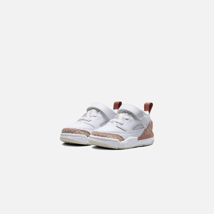 White / Brown / Light Beige / Pink Kids' Kith Jordan TD Spizike Low Sneakers | 1724-FCUAB
