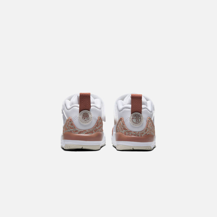White / Brown / Light Beige / Pink Kids' Kith Jordan TD Spizike Low Sneakers | 1724-FCUAB