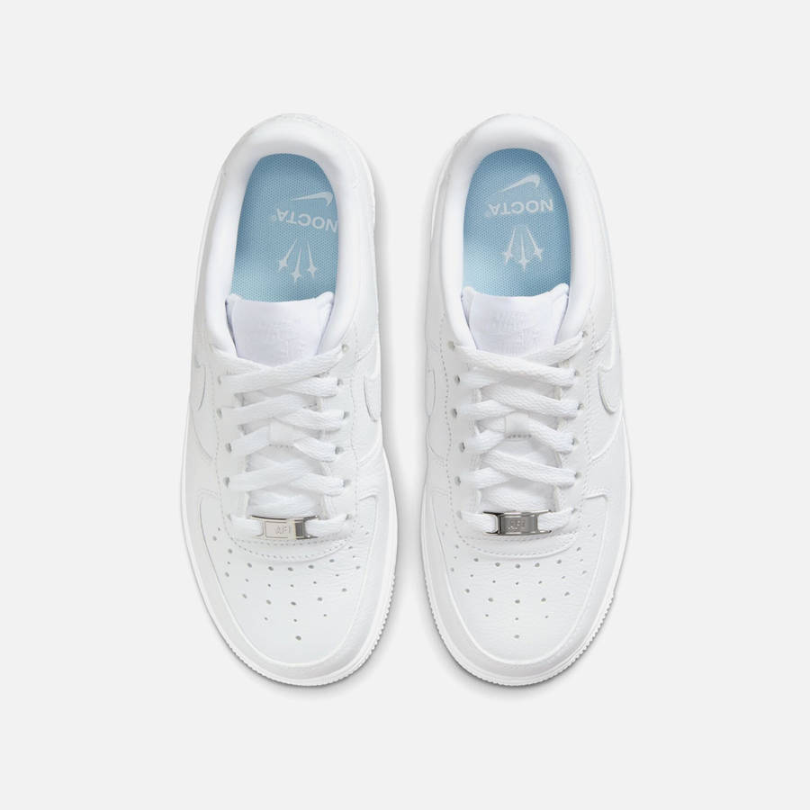 White / Deep Blue Kids' Kith Nike x NOCTA GS Air Force 1 Low Sneakers | 2580-JUZGO