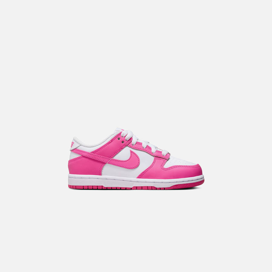 White / Fuchsia Kids' Kith Nike PS Dunk Low Sneakers | 8964-TFXWI