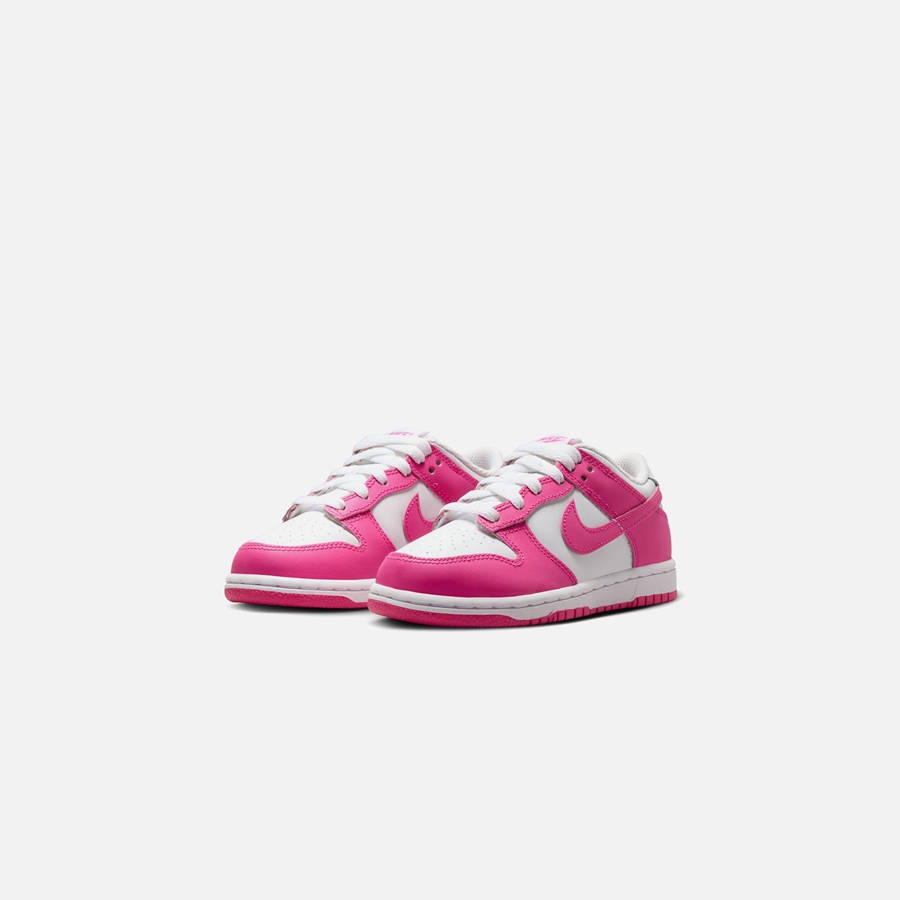 White / Fuchsia Kids' Kith Nike PS Dunk Low Sneakers | 8964-TFXWI