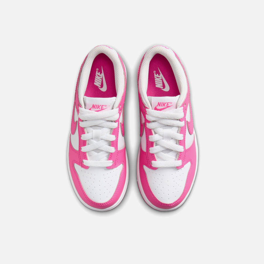 White / Fuchsia Kids' Kith Nike PS Dunk Low Sneakers | 8964-TFXWI