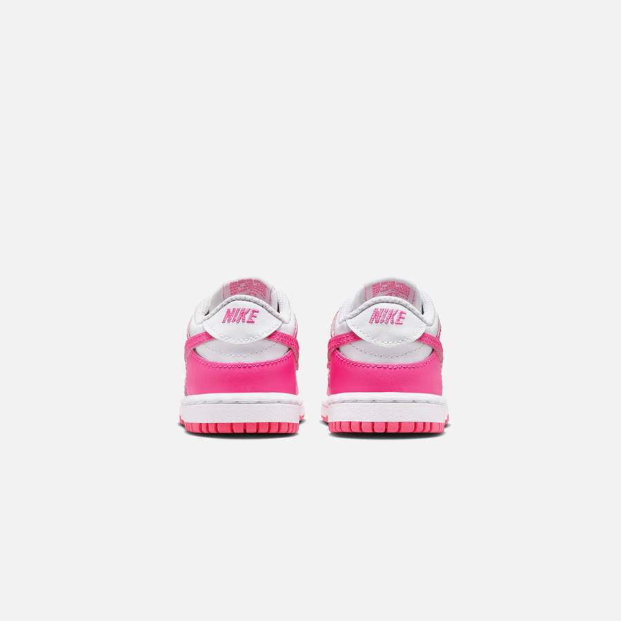 White / Fuchsia Kids' Kith Nike TD Dunk Low Sneakers | 8973-UIMHQ