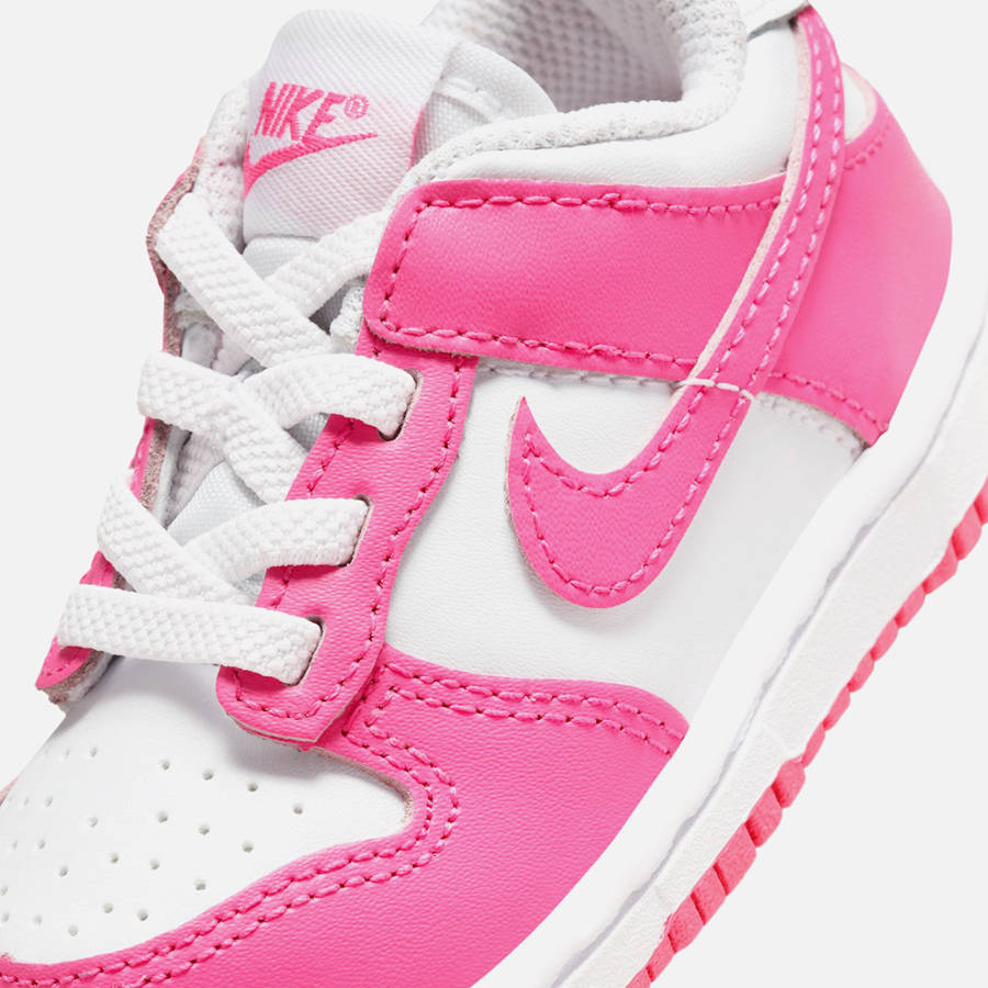 White / Fuchsia Kids' Kith Nike TD Dunk Low Sneakers | 8973-UIMHQ