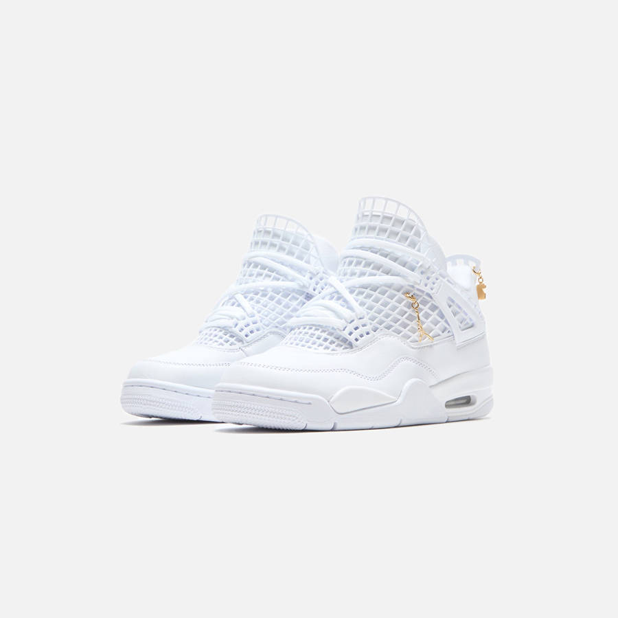 White / Gold Women Kith Jordan WMNS Air Jordan 4 NET Sneakers | 3170-CVPTR